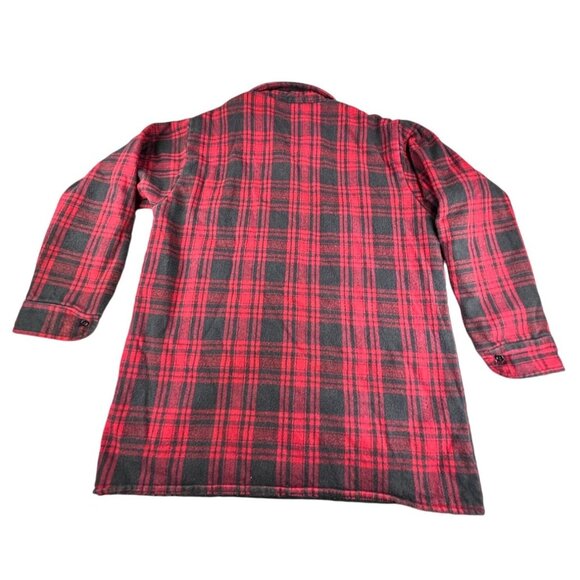 WearGuard Flannel Jacket Shacket Red & Black Plaid Chores Barn XL Buffalo Check - Picture 2 of 8